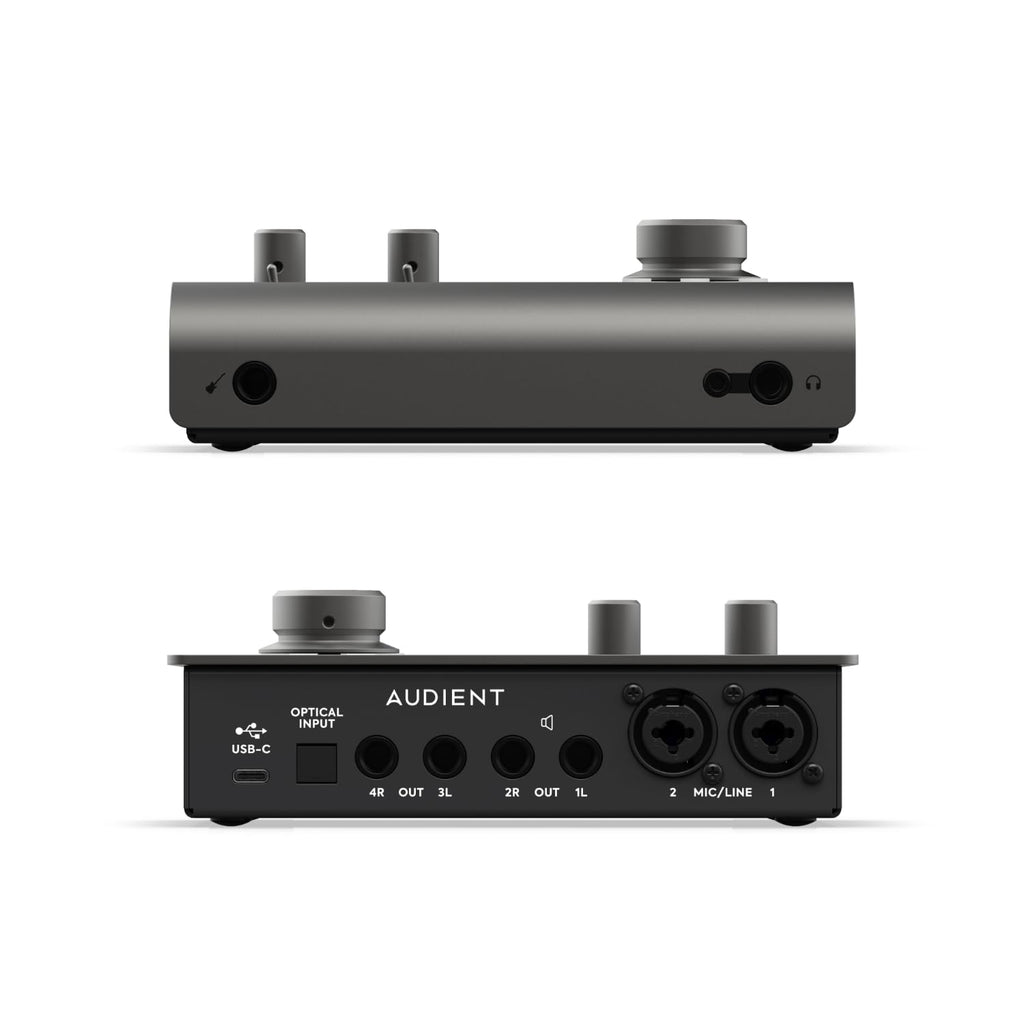 Black USB-C Audio Interface with 2 Microphone Preamps J596