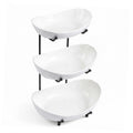 3 Tier Ceramic Fruit Bowl with Metal Stand O158