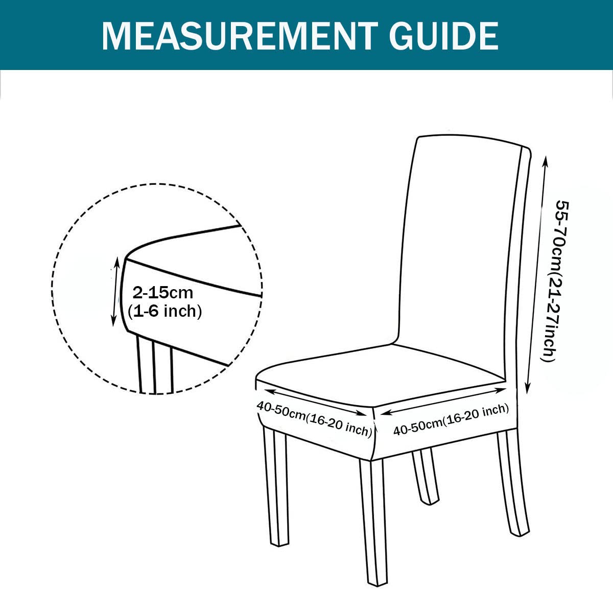 Pu Leather Waterproof Oilproof Stretch Dining Chair Covers 2 PCS W900117