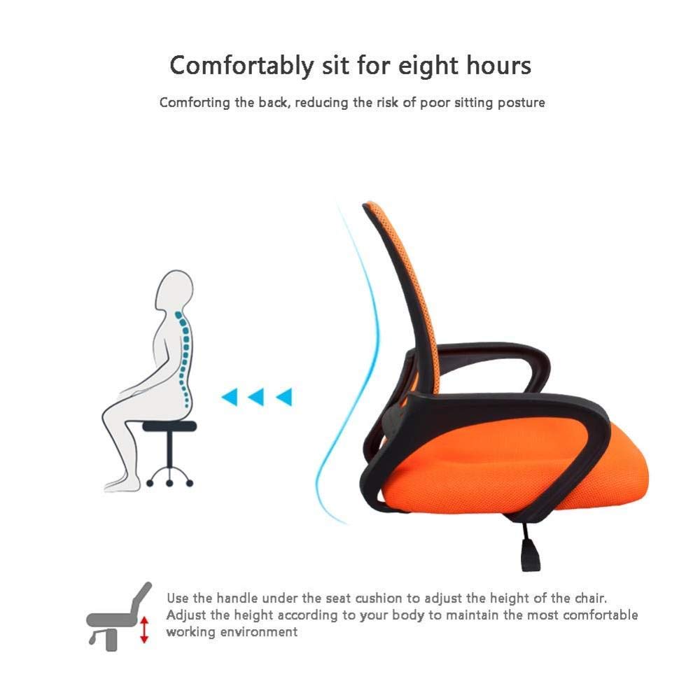 Orange Ergonomic Mesh and Leather High Back Office Chair Y33630