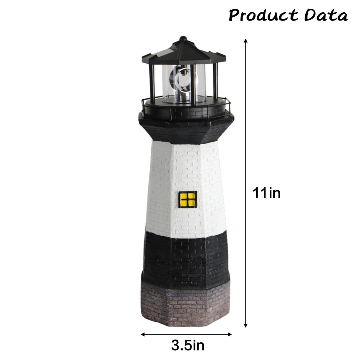 Solar Powered Lighthouse Garden Light with Rotating Beacon E27400