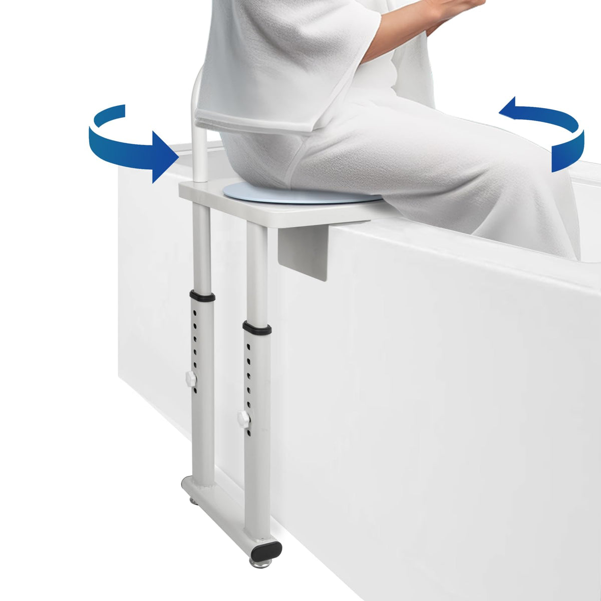 Heavy Duty Height Adjustable Shower Transfer Chair with Handrail M433639
