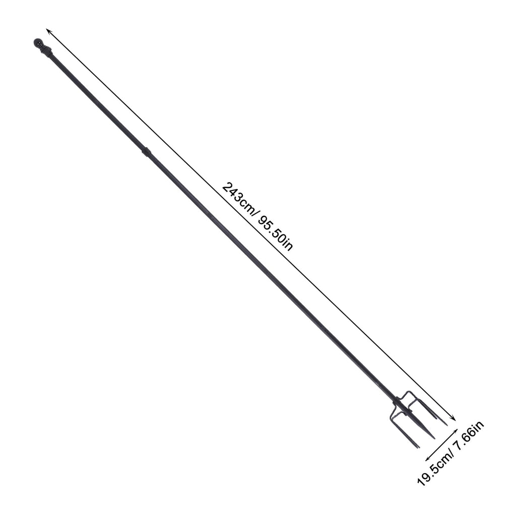 Stainless Steel In Ground Flag Pole with 5 Prongs Base O609