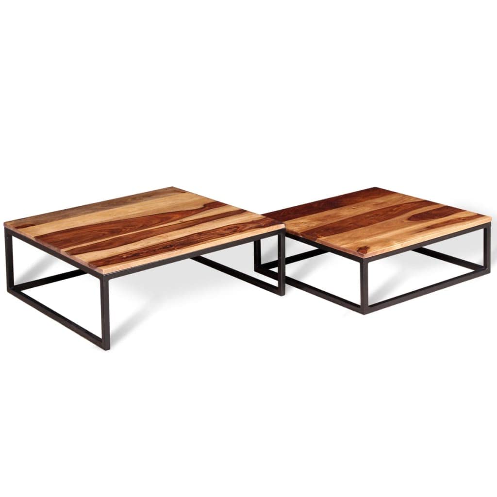 Two Piece Nesting Solid Sheesham Wood Coffee Table Set T584351