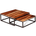 Two Piece Nesting Solid Sheesham Wood Coffee Table Set T584351