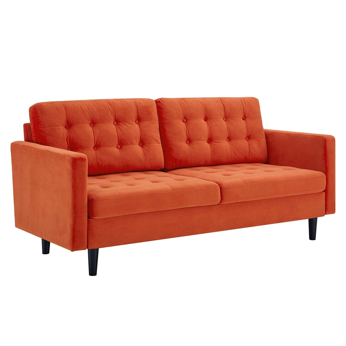 Orange Tufted Performance Velvet Sofa C2216