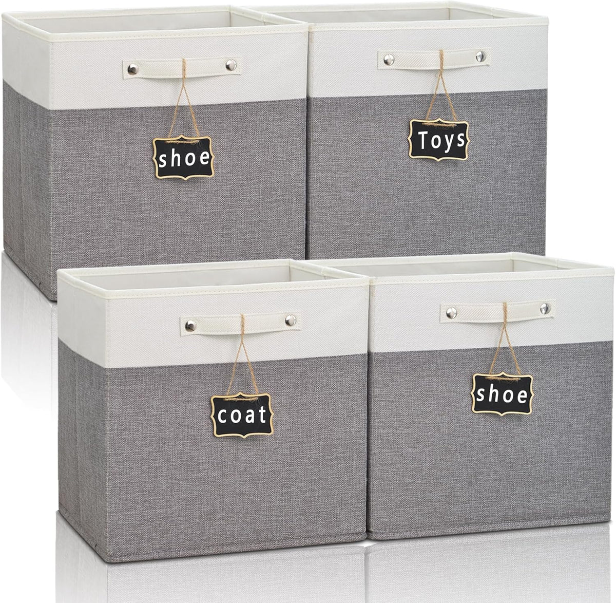 11x11 Fabric Storage Cubes with Cotton Handles B876