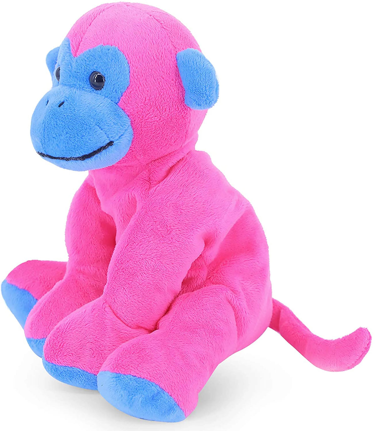 Pink and Blue Ape Monkey Stuffed Animal Plush Toy, 7.9 inches W61674
