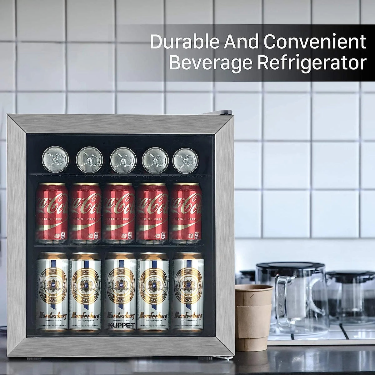 70 Can Beverage Refrigerator 1.6 Cu.ft Glass Door E97387
