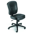 Black Leather Task Chair with Loop Arms Y734889