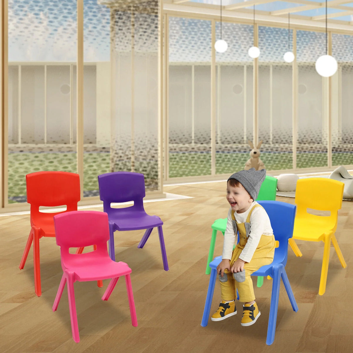 6 Pcs Kids Plastic Stackable Chairs P3494