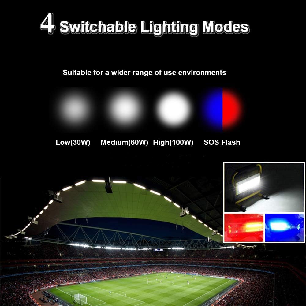 100W Waterproof Portable LED Work Light with Stand J417458