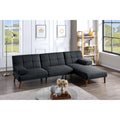 Black Polyfiber Sectional Sofa Set with Chaise Z321374
