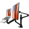 Adjustable Dual Monitor Arm Desk Stand with Laptop Tray M468