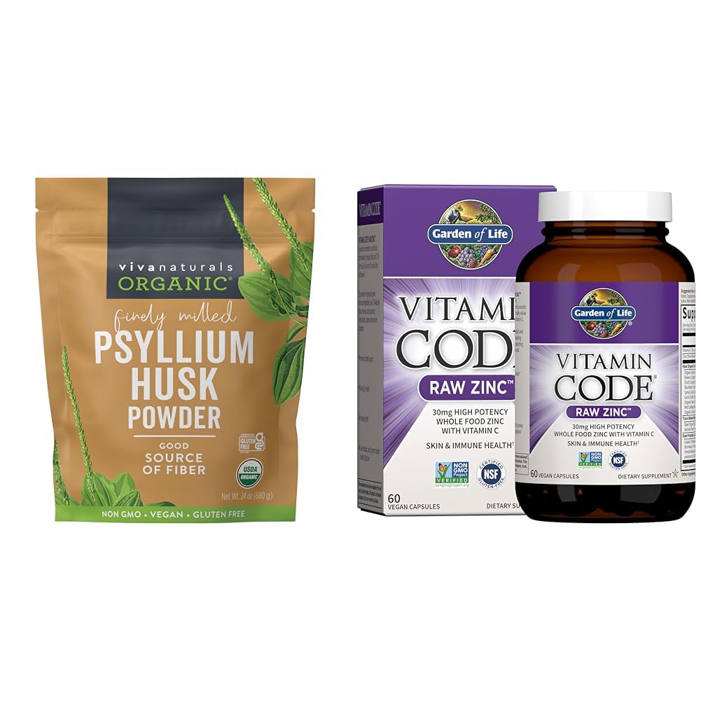24 oz Organic Psyllium Husk Powder & 30mg Zinc P9782