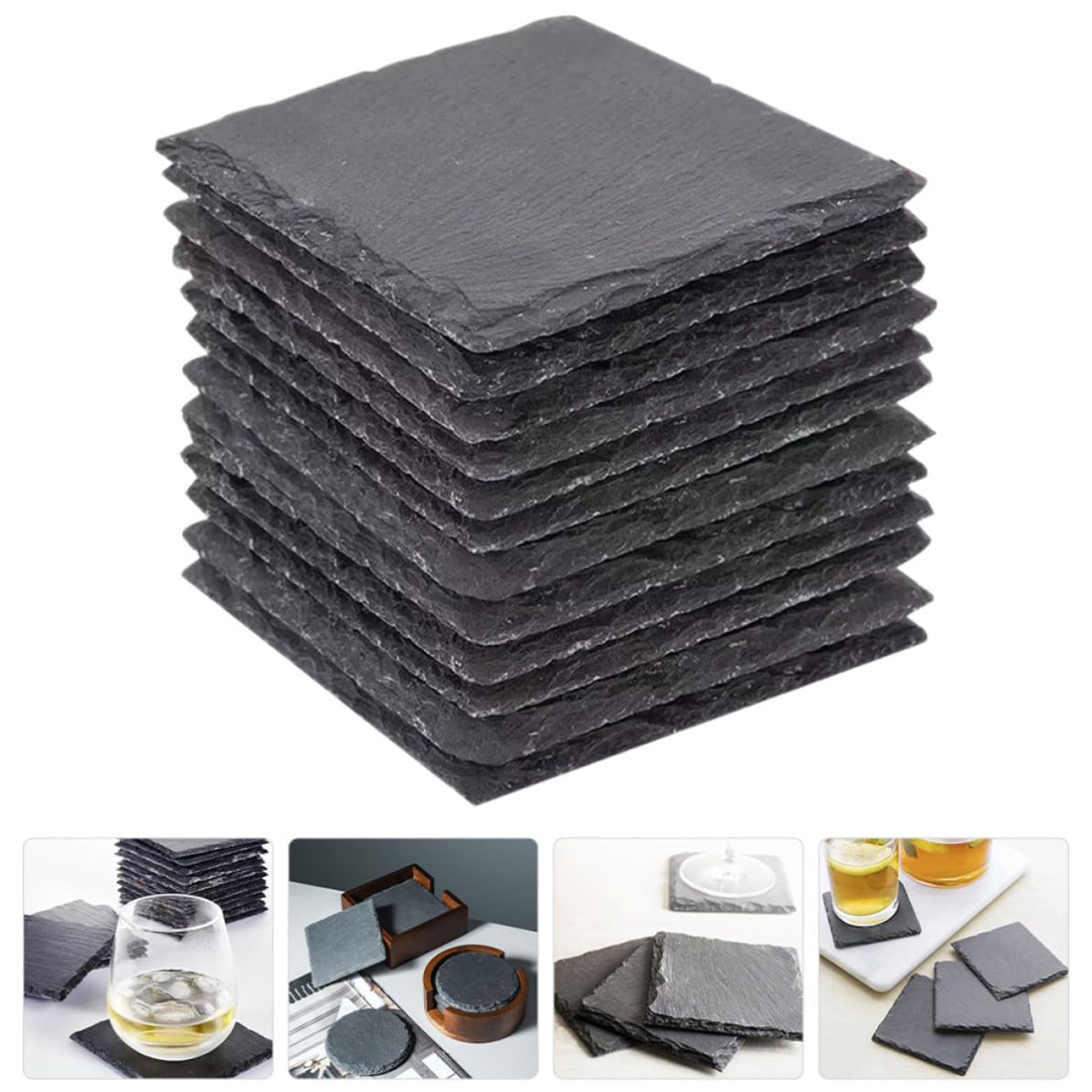 Black Natural Stone Coasters N550395