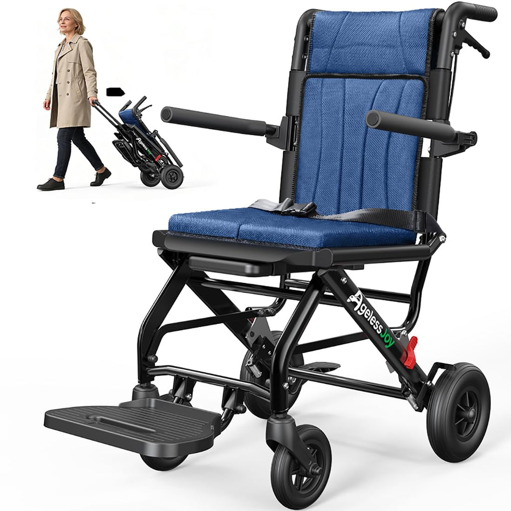 Blue Transport Wheelchair X4316