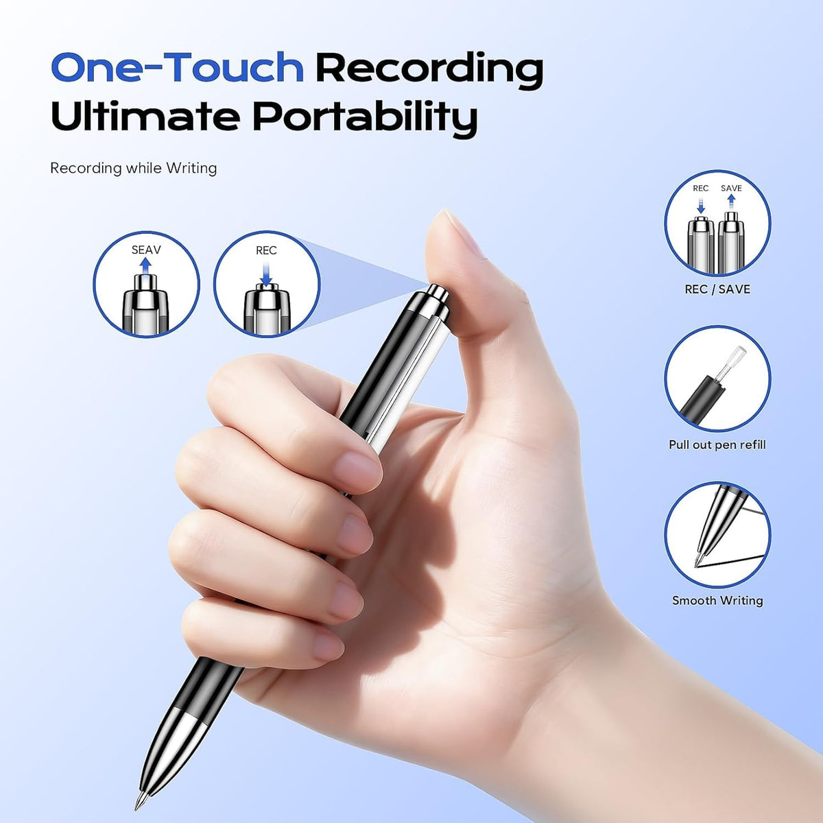 64GB Voice Activated Digital Recorder with AI Noise Reduction T4062