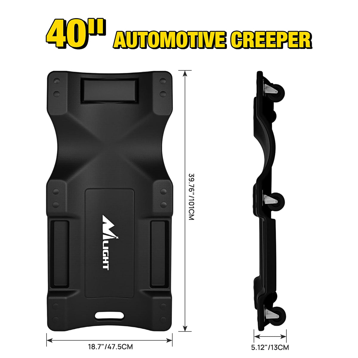 40" Mechanic Plastic Creeper with Padded Headrest F3728