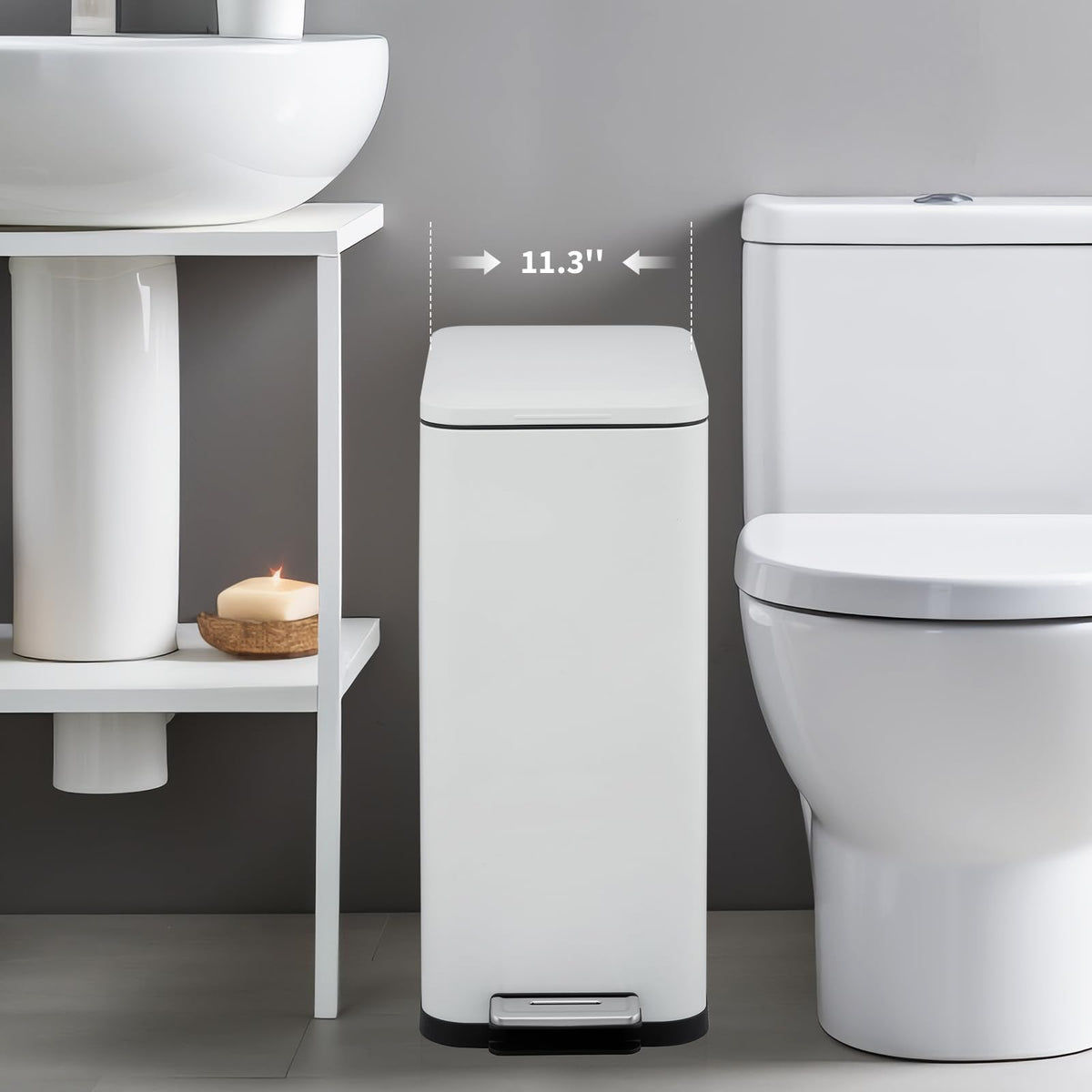 50L Stainless Steel Slim Kitchen Trash Can D33852