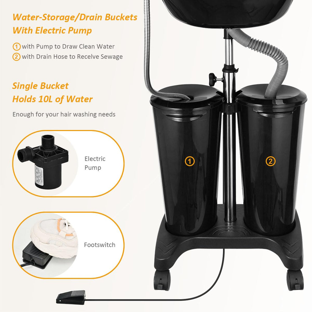 Portable Shampoo Bowl with Electric Pump A378