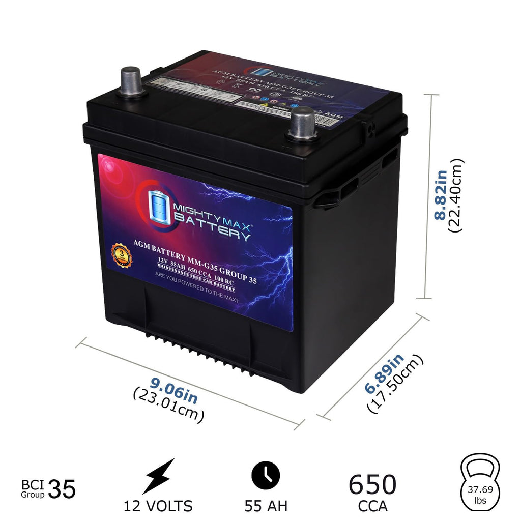 12V 55Ah AGM 650 CCA Replacement Battery G748932