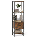 5-Tier Bookshelf with Drawer Narrow Bookcase S246680