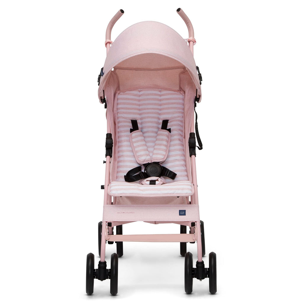 Lightweight Stroller with Recline, Compact Fold & Removable Parent Organizer, Pink Stripes K5134