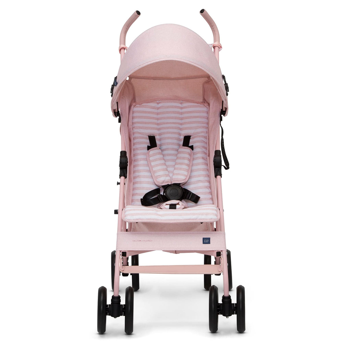 Lightweight Stroller with Recline, Compact Fold & Removable Parent Organizer, Pink Stripes K5134