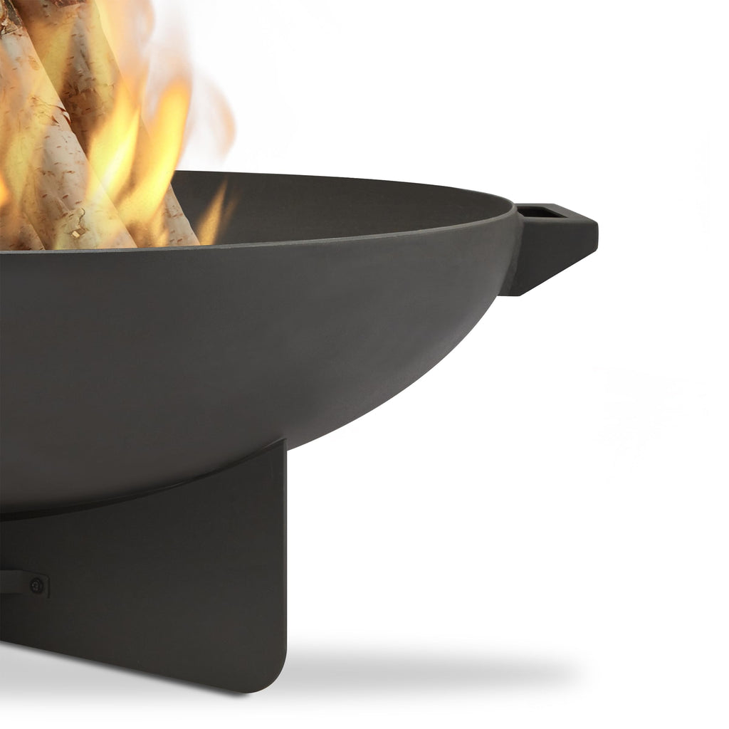 36” Round Wood Burning Steel Fire Pit with Spark Screen, Poker, Log Grate and Storage Cover J550