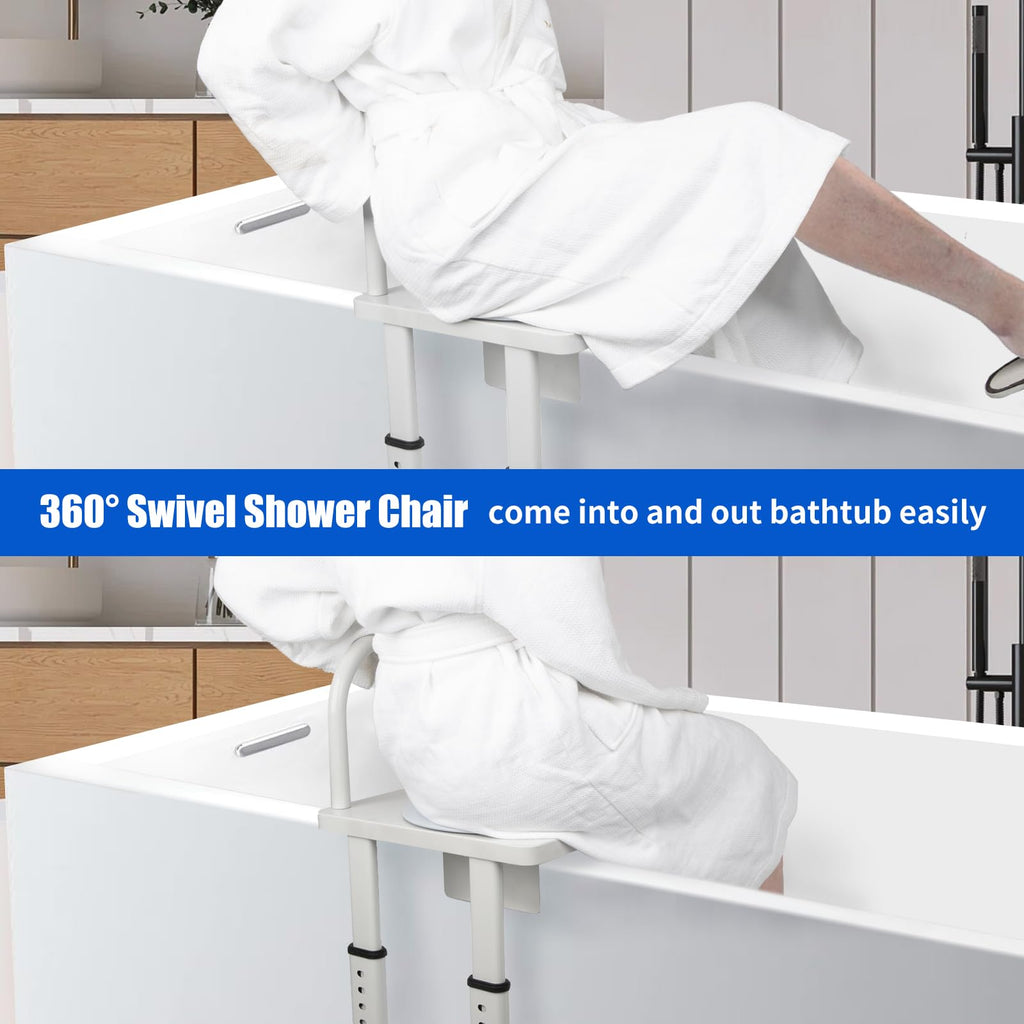 Heavy Duty Height Adjustable Shower Transfer Chair with Handrail M433639