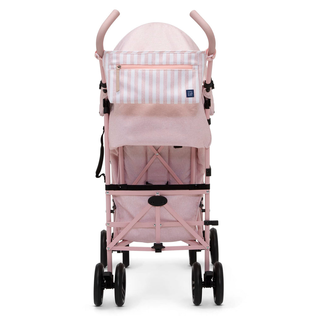 Lightweight Stroller with Recline, Compact Fold & Removable Parent Organizer, Pink Stripes K5134