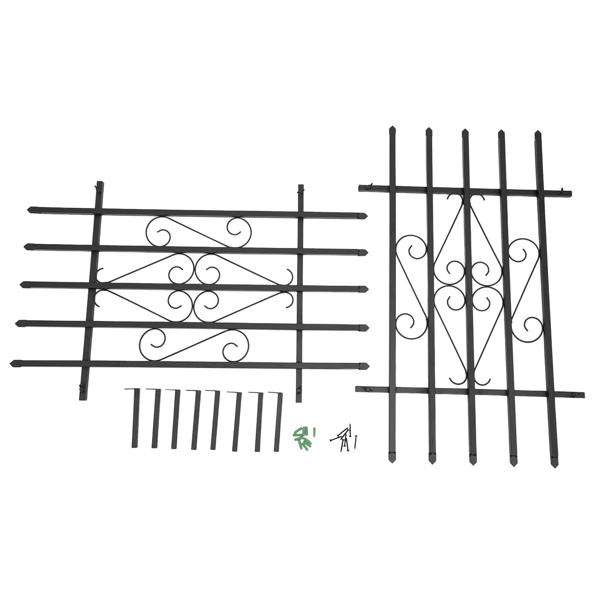 24 x 36 Inch Heavy Duty Iron Window Security Bars, Black 2 Pack R365