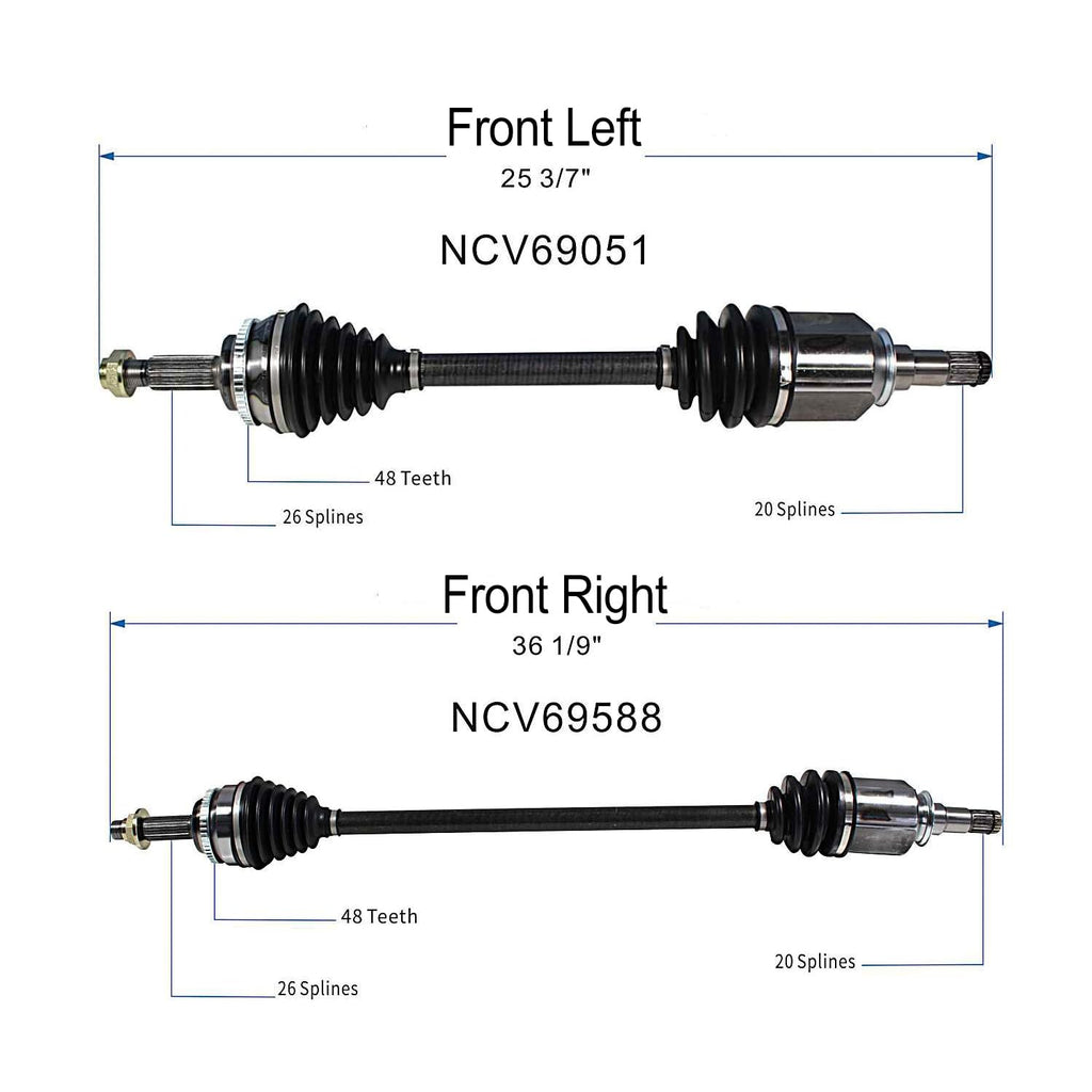 Front CV Axle Shaft FWD J47743