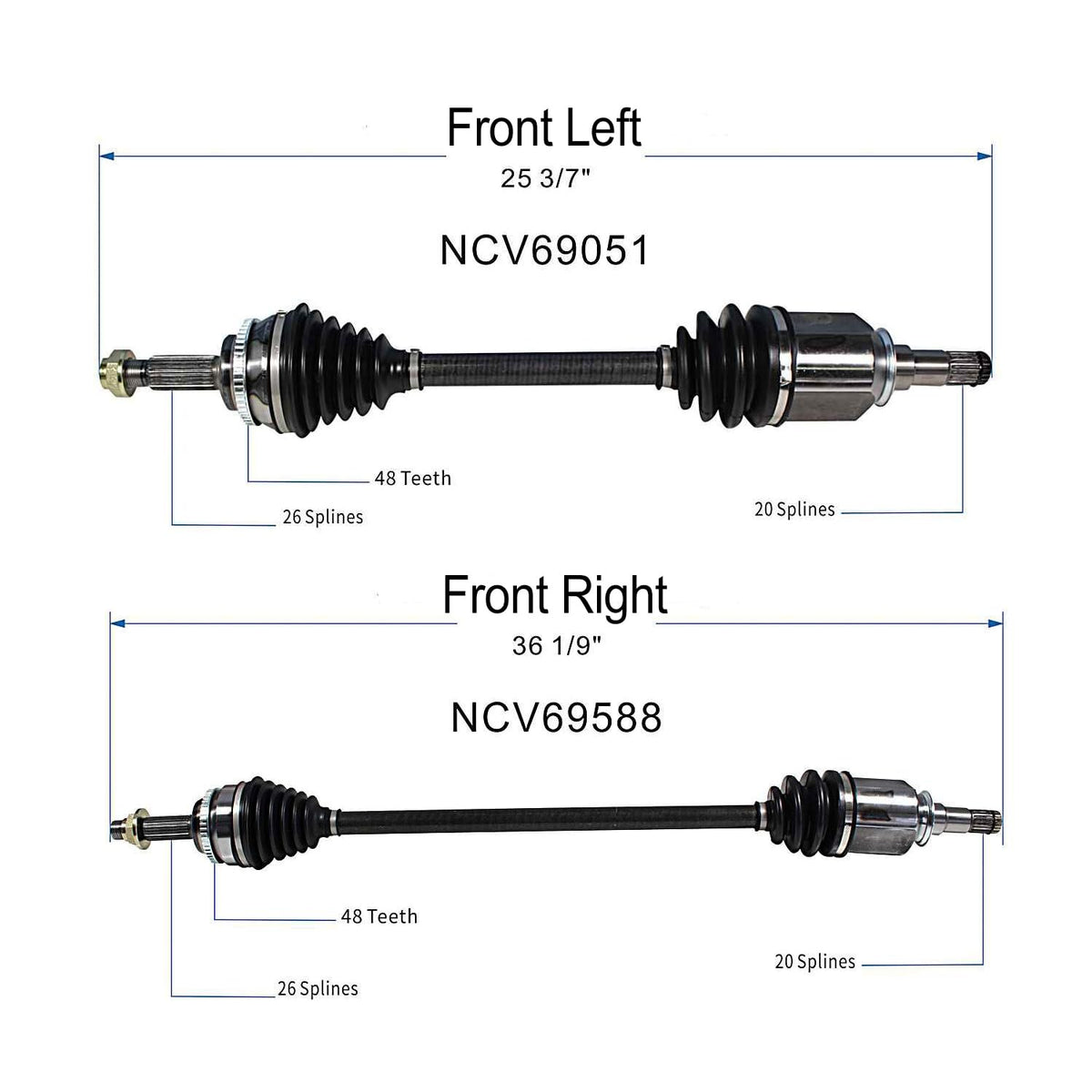 Front CV Axle Shaft FWD J47743