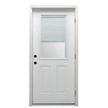 Primed Left Hand Outswing 1/2 Lite 2-Panel Clear Glass Steel Prehung Front Door 36" x 80" M170