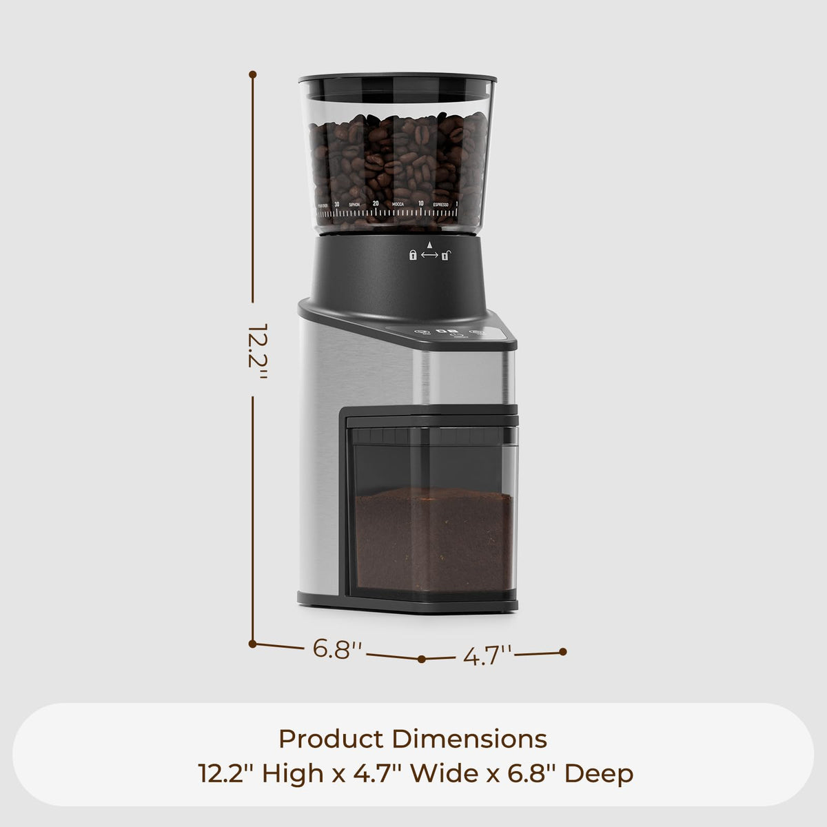 Conical Burr Coffee Grinder, 60 Settings, Black P438633