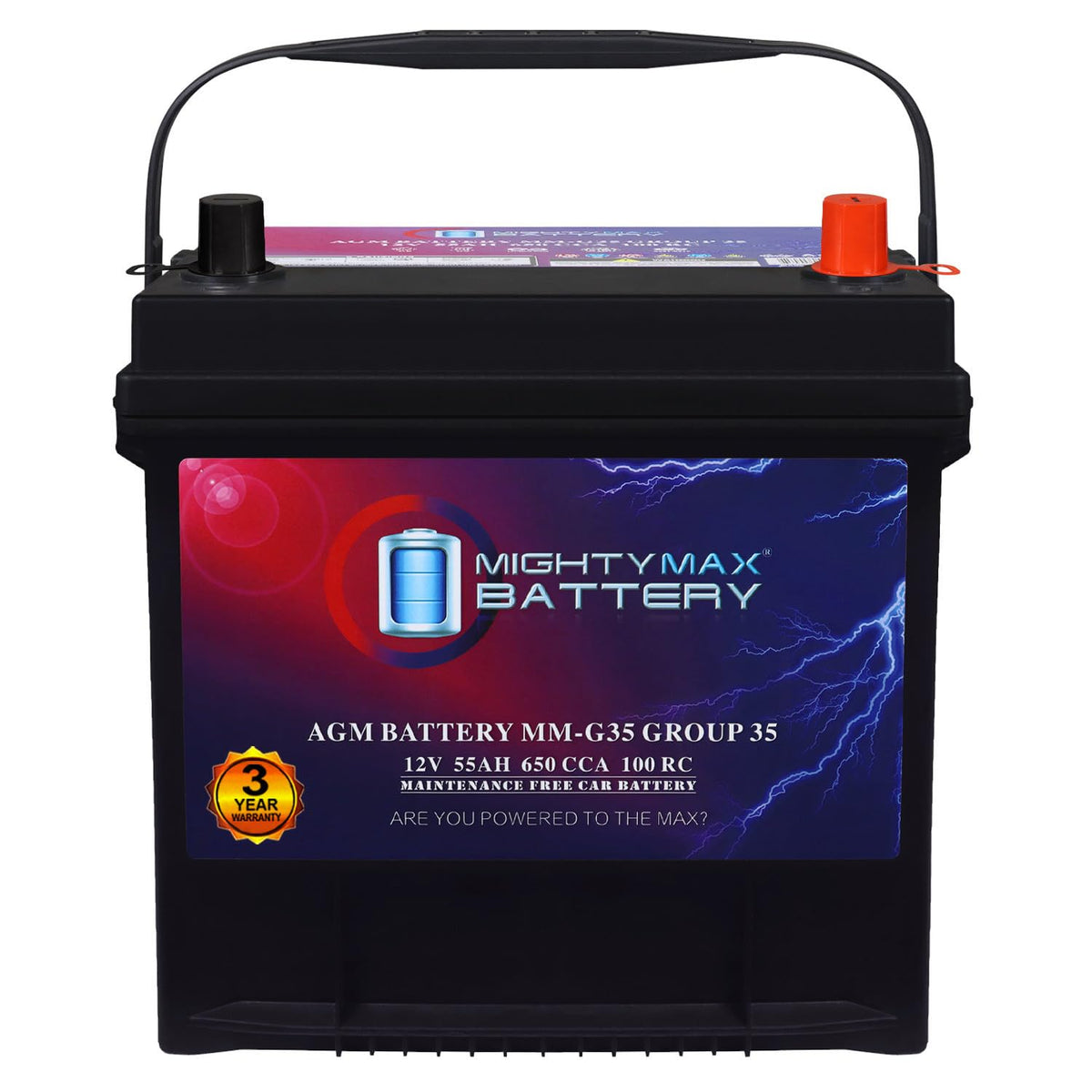 12V 55Ah AGM 650 CCA Replacement Battery G748932