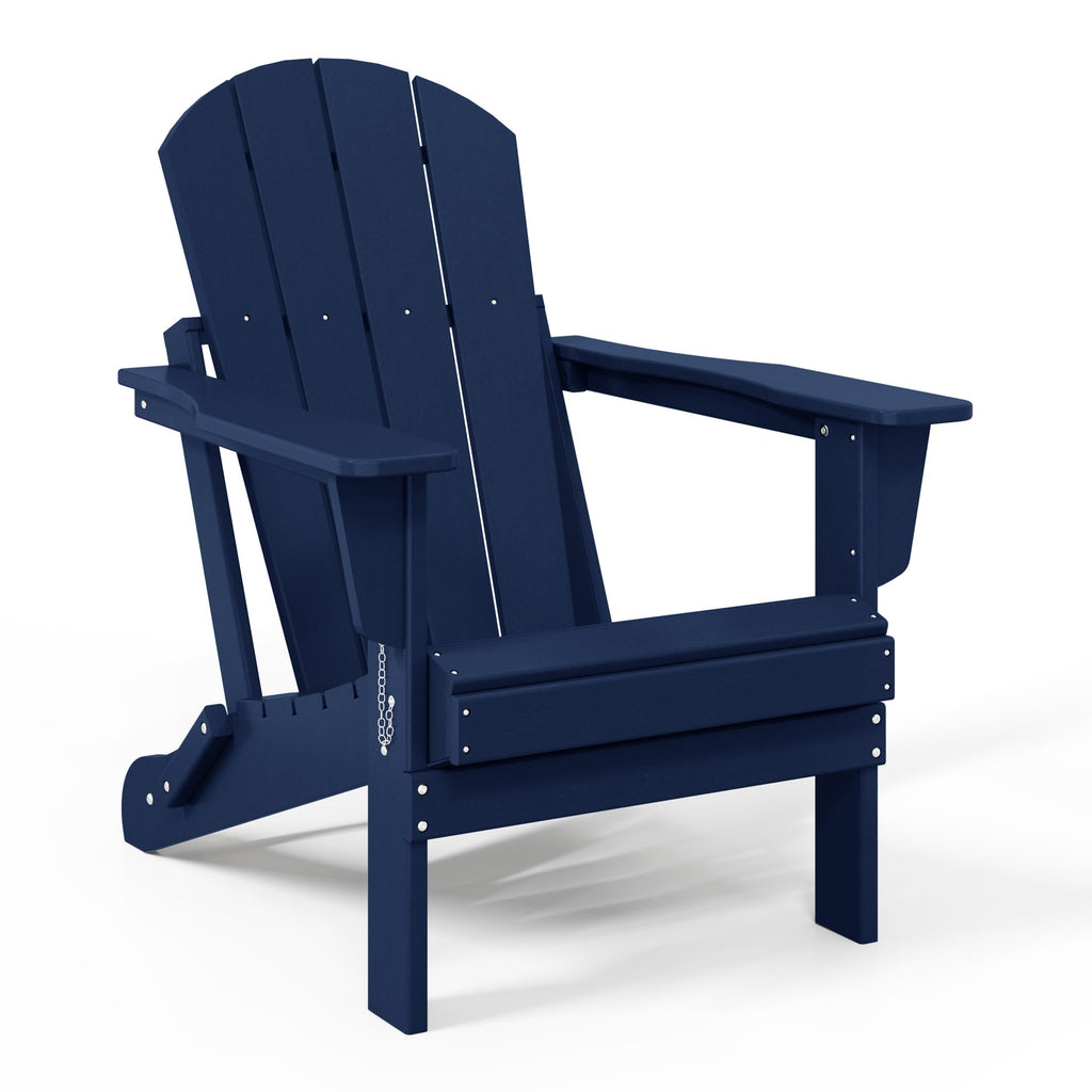 Navy Blue 3-Pieces Adirondack Chairs Set with Side Table X4142
