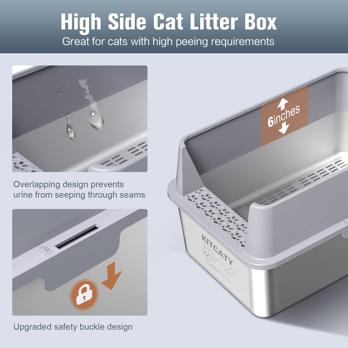Stainless Steel Sifting Litter Box A9114