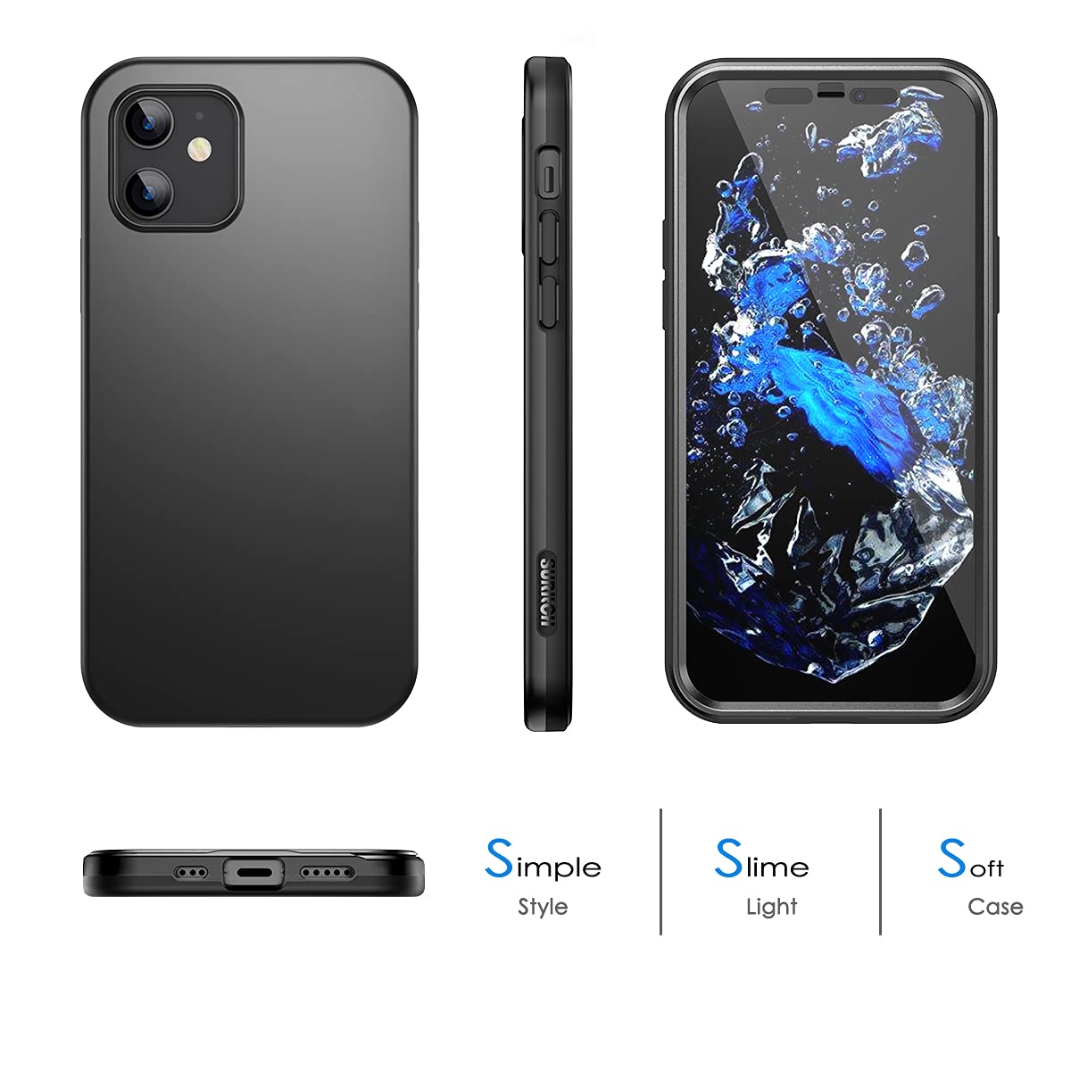 iPhone 12 Mini Case with Screen Protector Black S4377