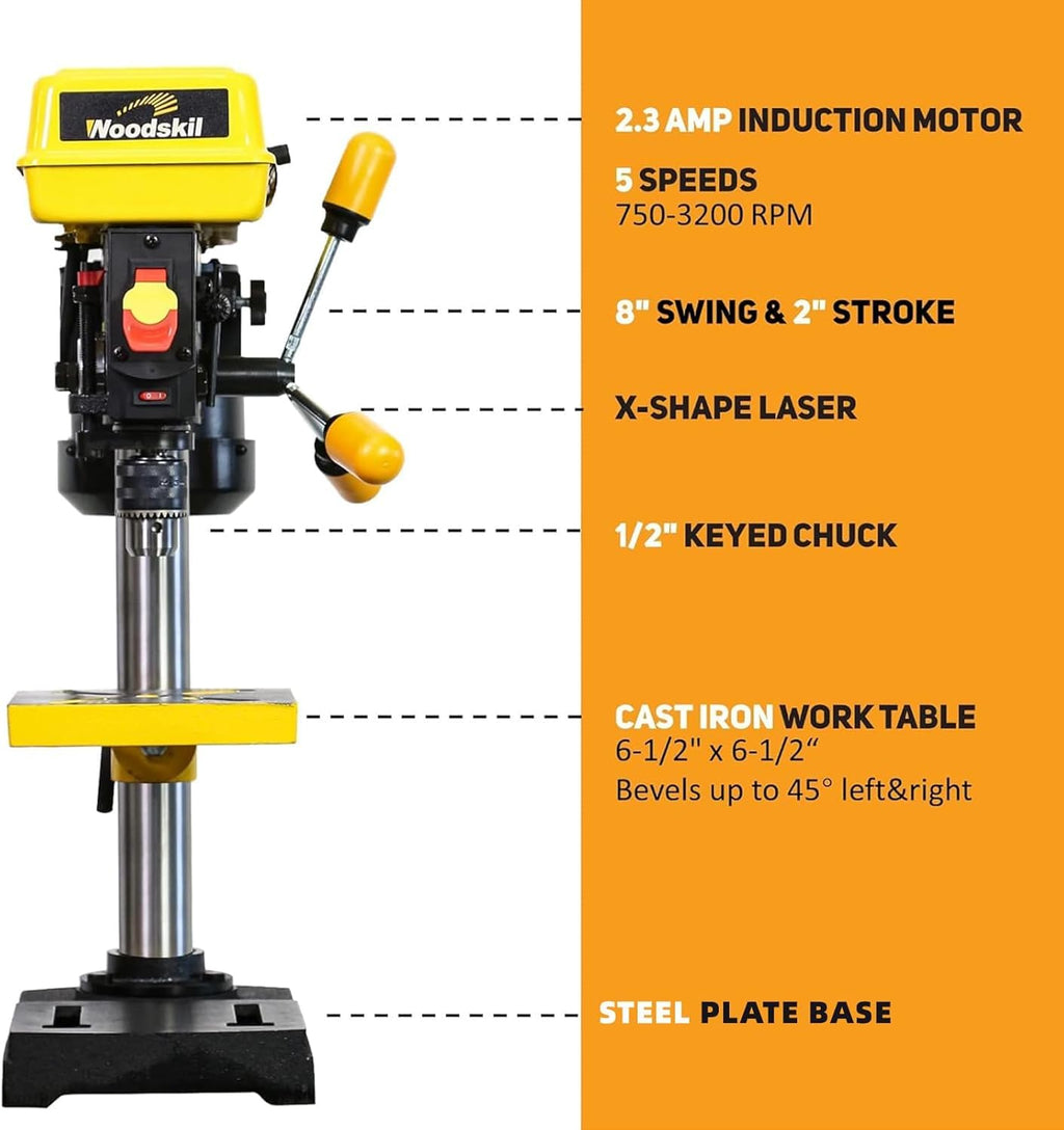 8-Inch 5-Speed Benchtop Drill Press B5780