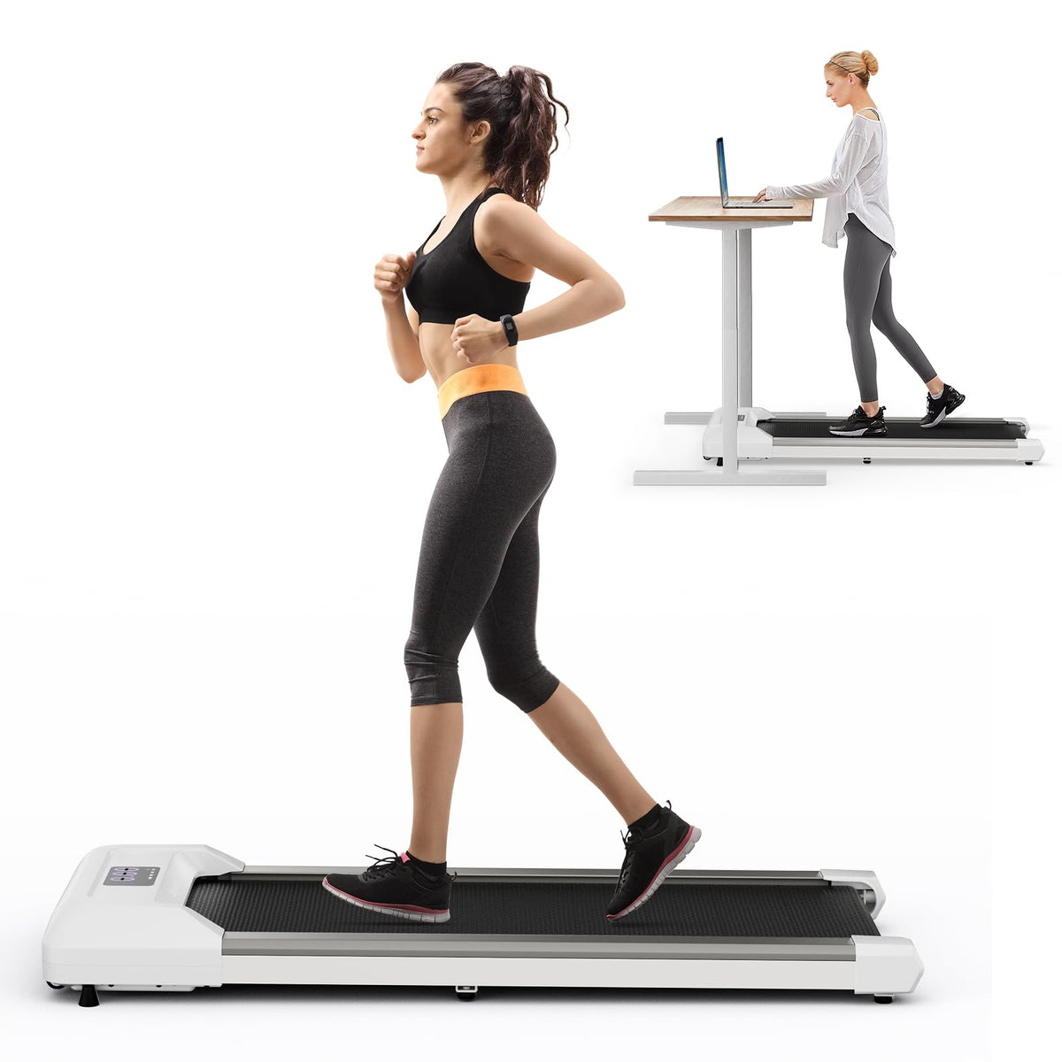 Under Desk Treadmill 265 lbs Capacity Portable 2 in 1 A416165