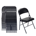Black Folding Chairs with Padded Seats, 10 Pack R4580