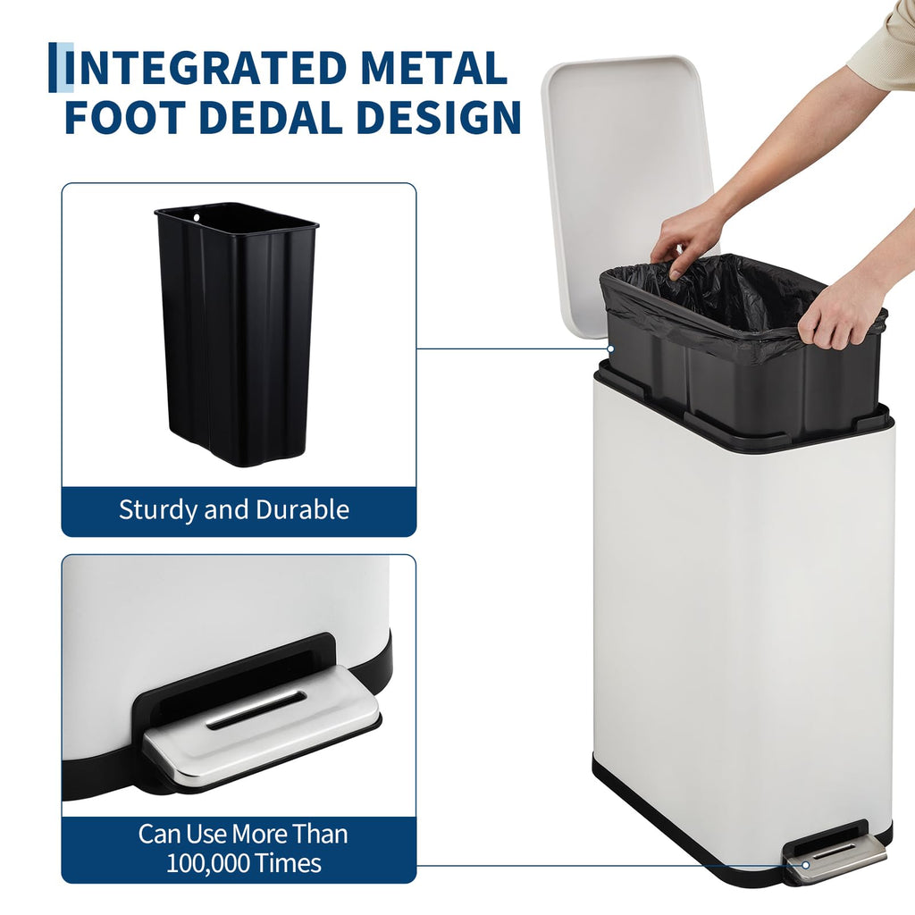 50L Stainless Steel Slim Kitchen Trash Can D33852