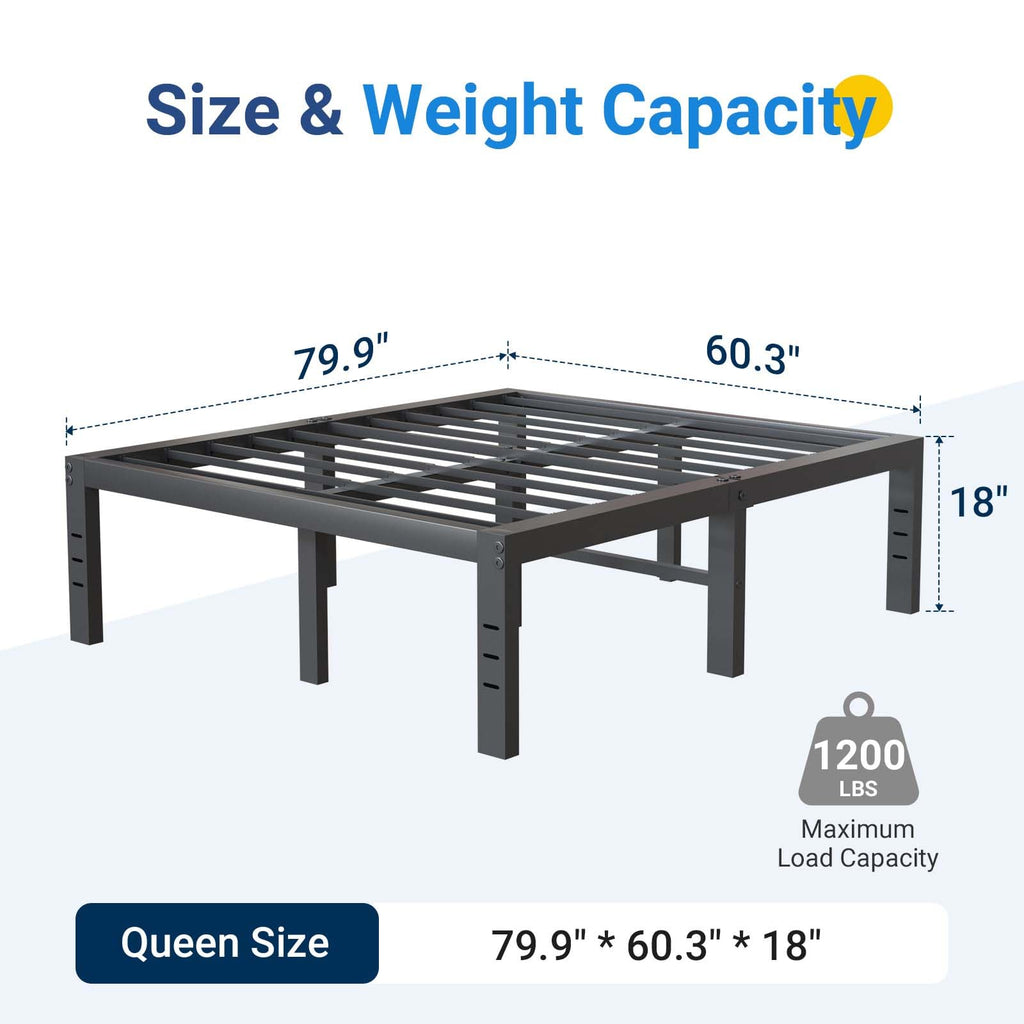 Queen Size 18 Inch Metal Platform Bed Frame Z518