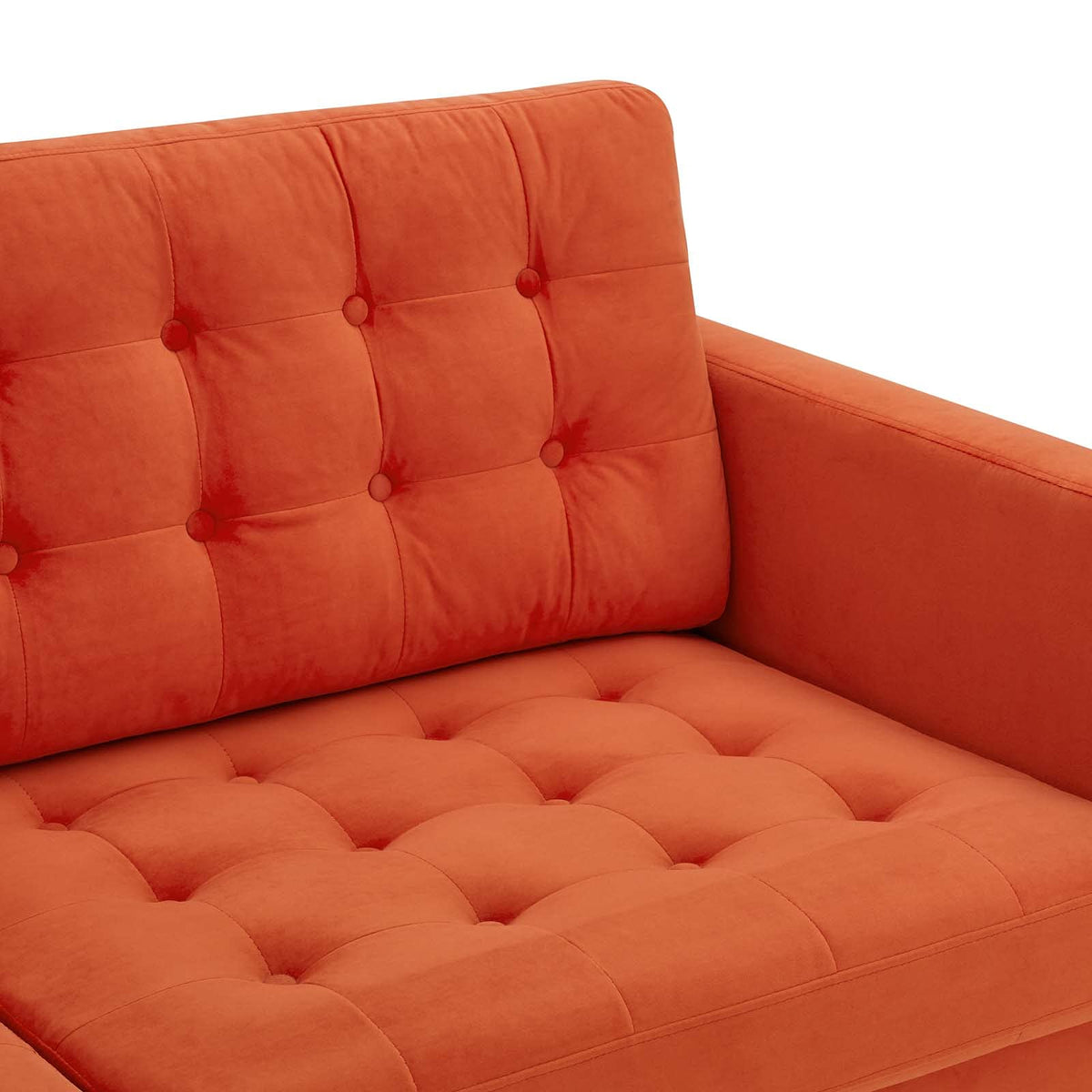 Orange Tufted Performance Velvet Sofa C2216