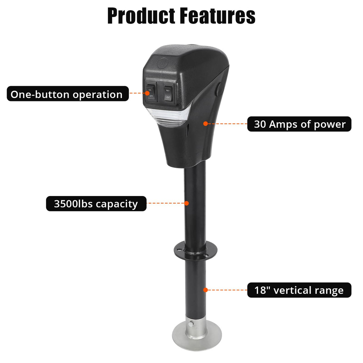 12V DC Electric Trailer Jack 3500 lbs A-Frame Tongue Jack with LED Light Z61325