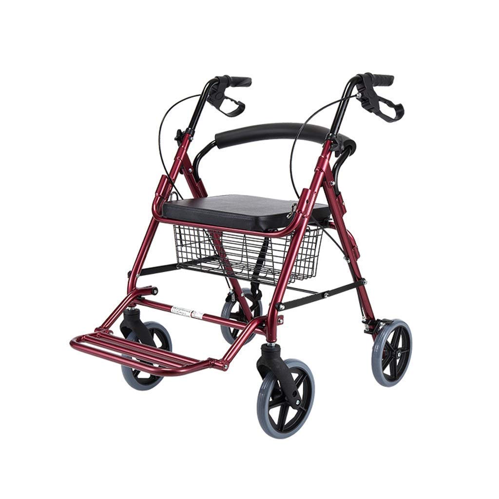 4 Wheeled Folding Rollator Walker with Padded Seat and Backrest G77152