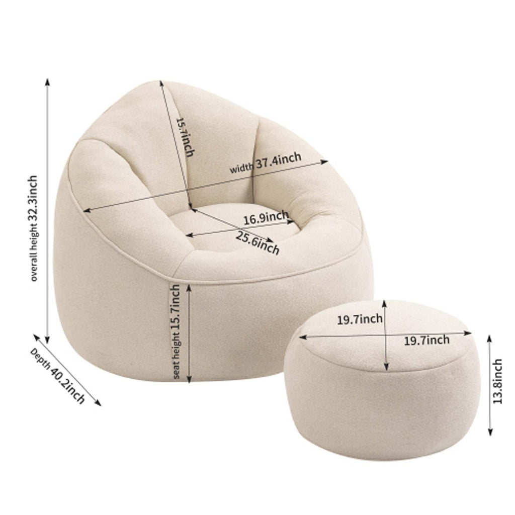 Memory Foam Bean Bag Chair with Footrest Y19664